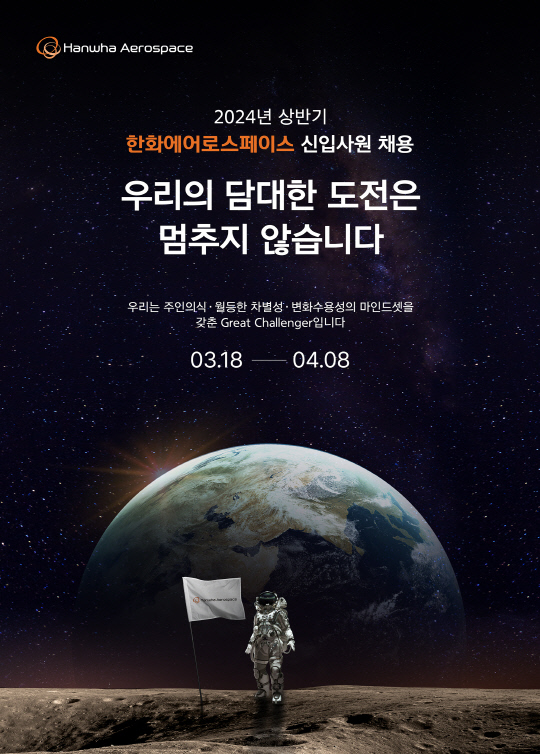 올해 상반기 신입채용 공식 포스터. 한화에어로스페이스 제공.